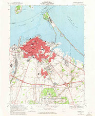 Sandusky Ohio Historical topographic map, 1:24000 scale, 7.5 X 7.5 Minute, Year 1969