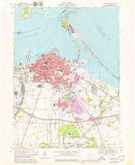 Sandusky Ohio Historical topographic map, 1:24000 scale, 7.5 X 7.5 Minute, Year 1969