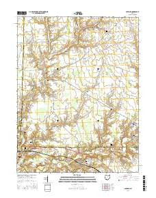 Sardinia Ohio Current topographic map, 1:24000 scale, 7.5 X 7.5 Minute, Year 2016