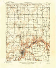 Sidney Ohio Historical topographic map, 1:62500 scale, 15 X 15 Minute, Year 1913