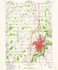 Sidney Ohio Historical topographic map, 1:24000 scale, 7.5 X 7.5 Minute, Year 1961
