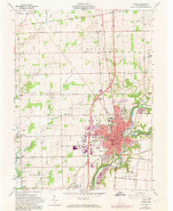 Sidney Ohio Historical topographic map, 1:24000 scale, 7.5 X 7.5 Minute, Year 1961