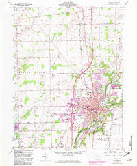 Sidney Ohio Historical topographic map, 1:24000 scale, 7.5 X 7.5 Minute, Year 1961