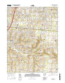 Springboro Ohio Current topographic map, 1:24000 scale, 7.5 X 7.5 Minute, Year 2016