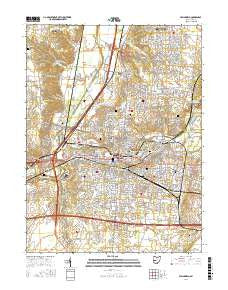 Springfield Ohio Current topographic map, 1:24000 scale, 7.5 X 7.5 Minute, Year 2016