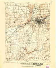 Springfield Ohio Historical topographic map, 1:62500 scale, 15 X 15 Minute, Year 1904