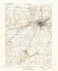 Springfield Ohio Historical topographic map, 1:62500 scale, 15 X 15 Minute, Year 1904
