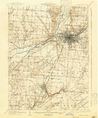Springfield Ohio Historical topographic map, 1:62500 scale, 15 X 15 Minute, Year 1906