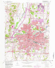 Springfield Ohio Historical topographic map, 1:24000 scale, 7.5 X 7.5 Minute, Year 1966