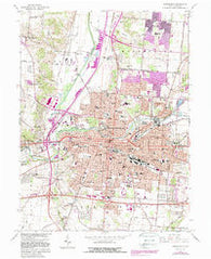 Springfield Ohio Historical topographic map, 1:24000 scale, 7.5 X 7.5 Minute, Year 1966