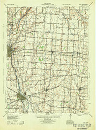 Troy Ohio Historical topographic map, 1:62500 scale, 15 X 15 Minute, Year 1944