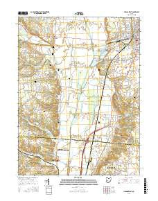 Urbana West Ohio Current topographic map, 1:24000 scale, 7.5 X 7.5 Minute, Year 2016