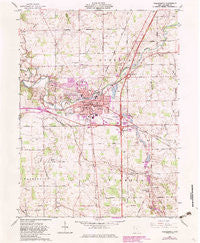 Wapakoneta Ohio Historical topographic map, 1:24000 scale, 7.5 X 7.5 Minute, Year 1961