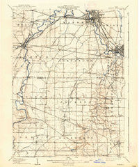 Warren Ohio Historical topographic map, 1:62500 scale, 15 X 15 Minute, Year 1908