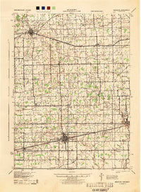 Wauseon Ohio Historical topographic map, 1:62500 scale, 15 X 15 Minute, Year 1943