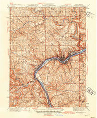 Wellsville Ohio Historical topographic map, 1:62500 scale, 15 X 15 Minute, Year 1944