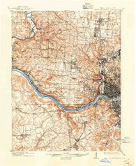 West Cincinnati Ohio Historical topographic map, 1:62500 scale, 15 X 15 Minute, Year 1914