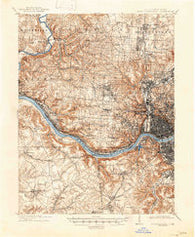 West Cincinnati Ohio Historical topographic map, 1:62500 scale, 15 X 15 Minute, Year 1914
