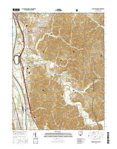 Wheelersburg Ohio Current topographic map, 1:24000 scale, 7.5 X 7.5 Minute, Year 2016
