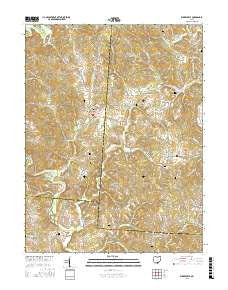 Wilkesville Ohio Current topographic map, 1:24000 scale, 7.5 X 7.5 Minute, Year 2016