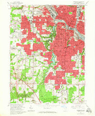 Youngstown Ohio Historical topographic map, 1:24000 scale, 7.5 X 7.5 Minute, Year 1963