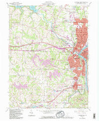 Zanesville West Ohio Historical topographic map, 1:24000 scale, 7.5 X 7.5 Minute, Year 1992