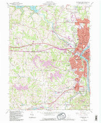 Zanesville West Ohio Historical topographic map, 1:24000 scale, 7.5 X 7.5 Minute, Year 1992