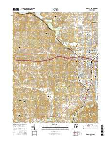 Zanesville West Ohio Current topographic map, 1:24000 scale, 7.5 X 7.5 Minute, Year 2016