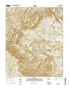 Ahloso Oklahoma Current topographic map, 1:24000 scale, 7.5 X 7.5 Minute, Year 2016
