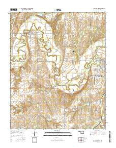 Anadarko West Oklahoma Current topographic map, 1:24000 scale, 7.5 X 7.5 Minute, Year 2016