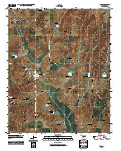 Binger Oklahoma Historical topographic map, 1:24000 scale, 7.5 X 7.5 Minute, Year 2010