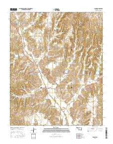 Binger Oklahoma Current topographic map, 1:24000 scale, 7.5 X 7.5 Minute, Year 2016