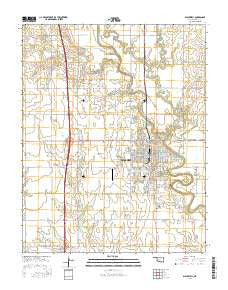 Blackwell Oklahoma Current topographic map, 1:24000 scale, 7.5 X 7.5 Minute, Year 2016