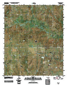 Blue Oklahoma Historical topographic map, 1:24000 scale, 7.5 X 7.5 Minute, Year 2009