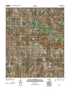 Blue Oklahoma Historical topographic map, 1:24000 scale, 7.5 X 7.5 Minute, Year 2012