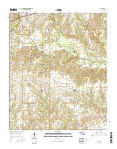 Blue Oklahoma Current topographic map, 1:24000 scale, 7.5 X 7.5 Minute, Year 2016