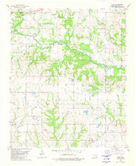 Blue Oklahoma Historical topographic map, 1:24000 scale, 7.5 X 7.5 Minute, Year 1980