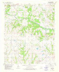 Blue Oklahoma Historical topographic map, 1:24000 scale, 7.5 X 7.5 Minute, Year 1980