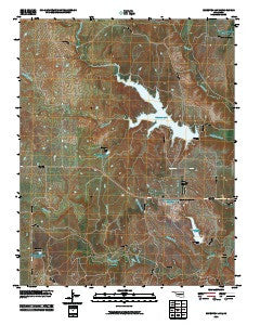 Bluestem Lake Oklahoma Historical topographic map, 1:24000 scale, 7.5 X 7.5 Minute, Year 2010