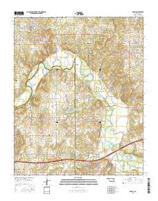 Boley Oklahoma Current topographic map, 1:24000 scale, 7.5 X 7.5 Minute, Year 2016