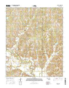 Bradley Oklahoma Current topographic map, 1:24000 scale, 7.5 X 7.5 Minute, Year 2016