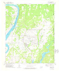 Braggs Oklahoma Historical topographic map, 1:24000 scale, 7.5 X 7.5 Minute, Year 1974