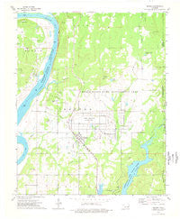 Braggs Oklahoma Historical topographic map, 1:24000 scale, 7.5 X 7.5 Minute, Year 1974