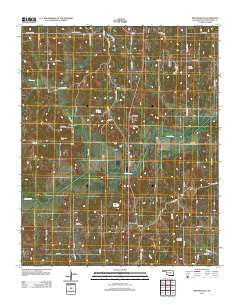 Brooksville Oklahoma Historical topographic map, 1:24000 scale, 7.5 X 7.5 Minute, Year 2012