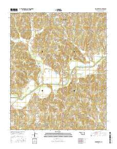 Brooksville Oklahoma Current topographic map, 1:24000 scale, 7.5 X 7.5 Minute, Year 2016