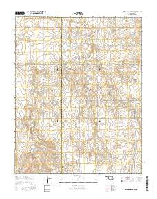 Bryans Corner SW Oklahoma Current topographic map, 1:24000 scale, 7.5 X 7.5 Minute, Year 2016