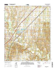 Caddo South Oklahoma Current topographic map, 1:24000 scale, 7.5 X 7.5 Minute, Year 2016