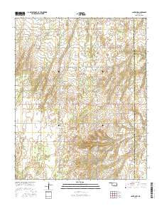 Canton SW Oklahoma Current topographic map, 1:24000 scale, 7.5 X 7.5 Minute, Year 2016