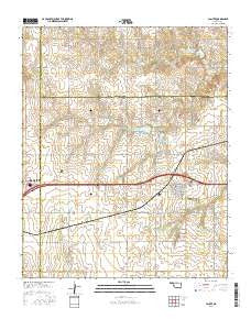 Canute Oklahoma Current topographic map, 1:24000 scale, 7.5 X 7.5 Minute, Year 2016