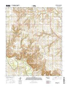 Carter East Oklahoma Current topographic map, 1:24000 scale, 7.5 X 7.5 Minute, Year 2016